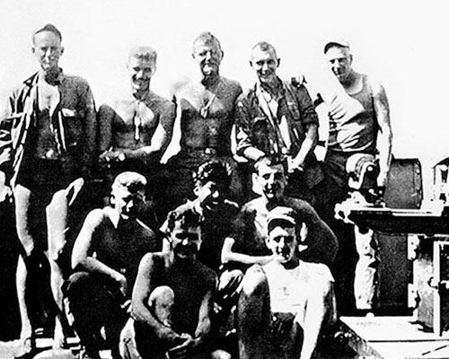 3rd Squad, 3rd Platoon less Joe Myers on HMS <i>Whitesand Bay</i>.