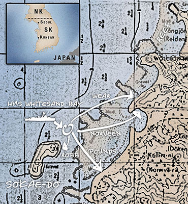 The GHQ Raider & Pounds&rsquo; Force conducted reconnaissance on several Kunsan beaches, 13-14 September 1950 prior to the Allied invasion of Inch&rsquo;on.