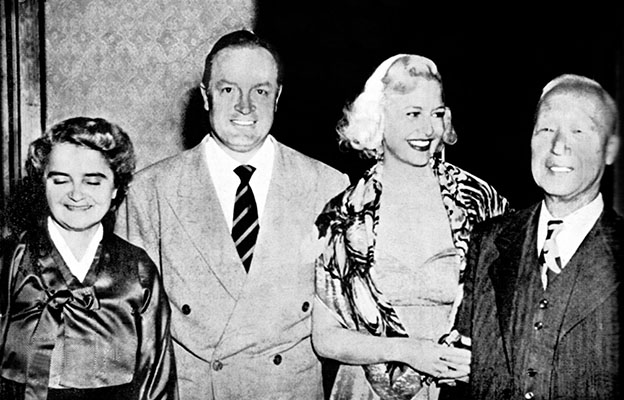 Bob Hope&rsquo;s USO Tour was always a raving success, and the show in P&rsquo;yongyang was no different. Shown here with President  and Mrs. Syngman Rhee in Seoul, Bob Hope and Marilyn Maxwell headlined the wildly popular show.