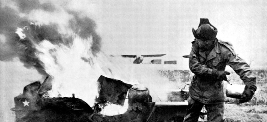 As UN troops withdrew from P&rsquo;yongyang in the face of the Chinese offensive, they were forced to leave behind valuable equipment and supplies. In order to keep resources out of enemy hands, units destroyed vehicles, burned fuel, and generally followed a &ldquo;scorched earth&rdquo; policy during the evacuation.