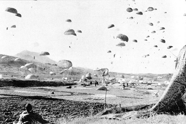 The narrow valley running northeast from Munsan-ni afforded the Rangers and “Rakkasans” a relatively small margin of error in hitting their drop zones.