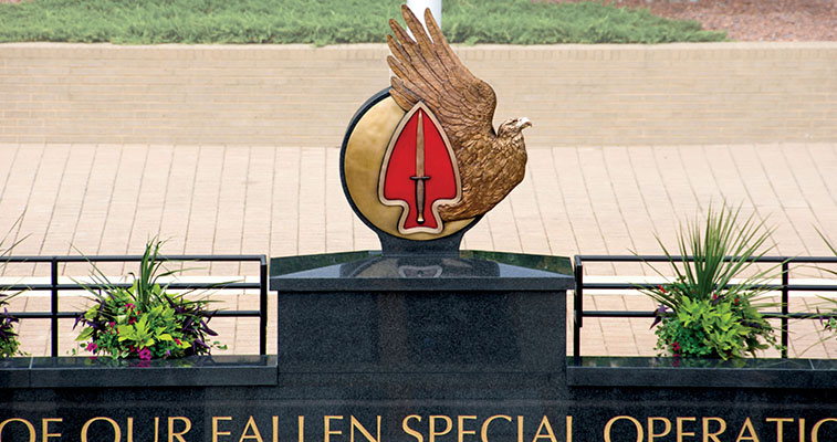 Lorenzo Ghiglieri&rsquo;s &ldquo;Rising Eagle&rdquo; serves as guardian of the USASOC Memorial Wall that honors fallen Special Operations Soldiers at Fort Bragg, NC.