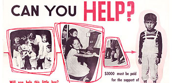 1st L&L poster soliciting support for the Bookhan Mountain Orphanage from church groups in the United States