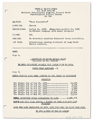 Sample of a 'Cut Sheet'