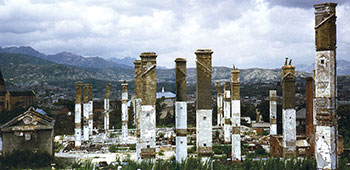 Devastated rail yards and buildings in Seoul, 1951.