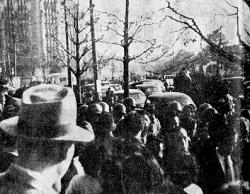 Beaten back, knots of Communist rioters retreated down &ldquo;Z&rdquo; Avenue