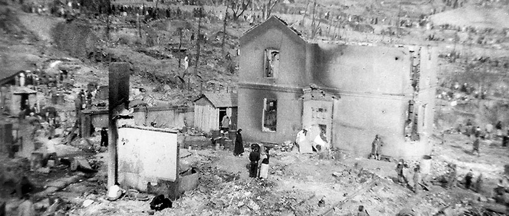 Fire ravaged KBS Radio Pusan  within a week of 1LT Nevin F. Price&rsquo;s arrival.