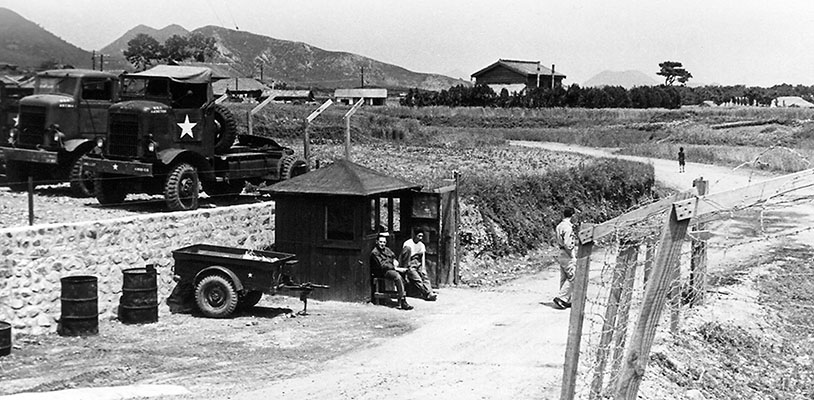 Guard shack at the Motor Pool entrance to 4th MRBC Detachment at Radio Pusan.