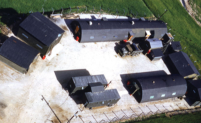 The rebuilt Radio Pusan compound consisted of wood-framed tents in early 1954.