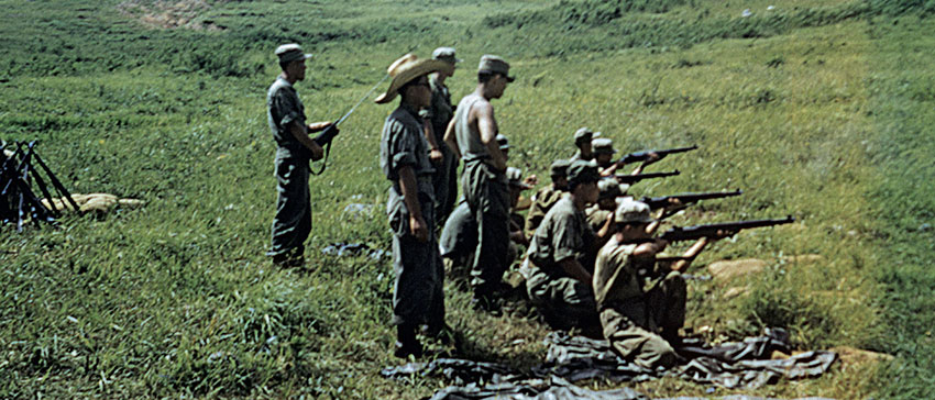 North Korean guerrillas conducting weapons training on one of the northwest islands.