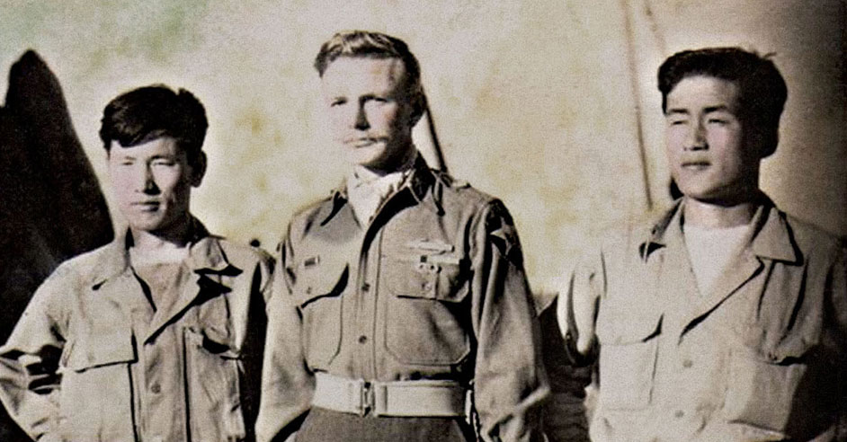 1LT Kingston M. Winget with guerrillas near Chumunjin