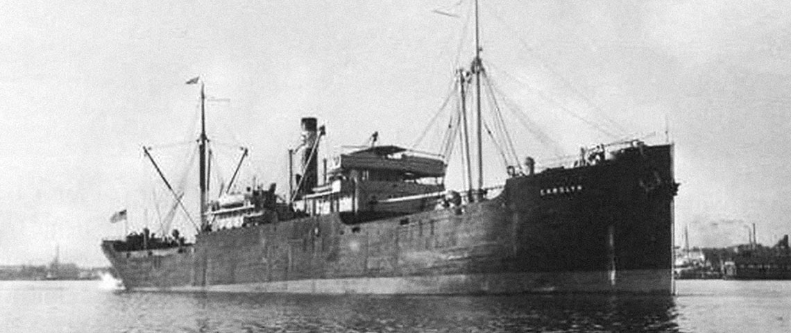 USS <i>Atik</i> (AK 101)/SS <i>Carolyn</i> was sunk 300 miles east of Norfolk, VA by U-123 on the fourth day of its shakedown cruise, 27 March 1942. Six officers and 135 enlisted sailors were lost.