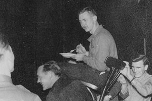 Final banquet in Hotel Mediterranean; Bill Bennett, Herb Langdon and Jim Stevenson