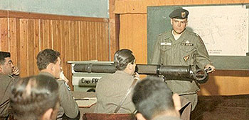 Captain Fry in 1964, while with 8th Special Forces Group, leads a Mobile Training Team 90mm recoilless rifle mission to train Argentinian Army forces in the new weapon.